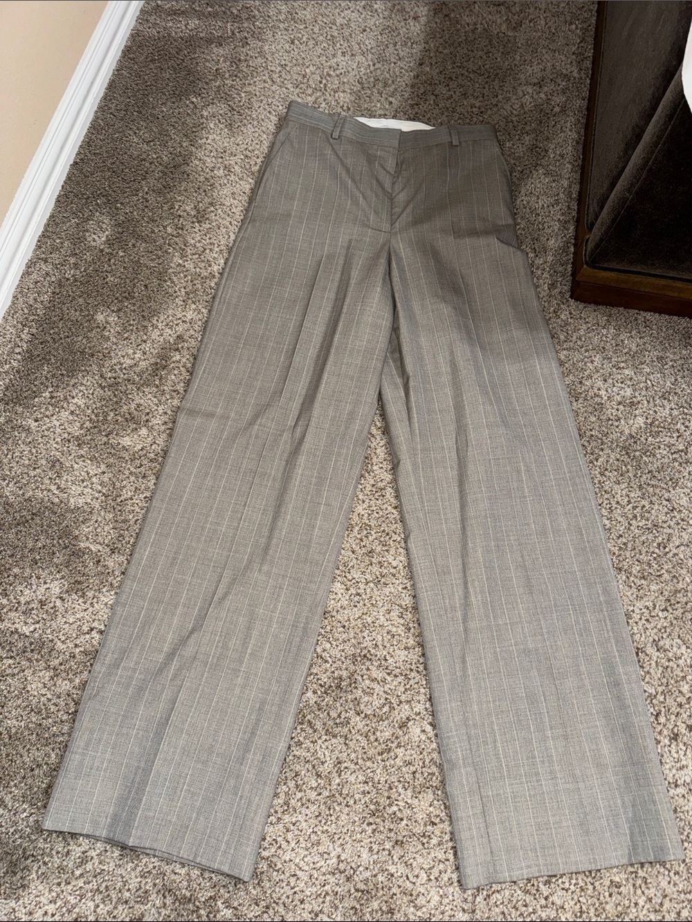 Stella McCartney Taupe Pinstripe Trousers